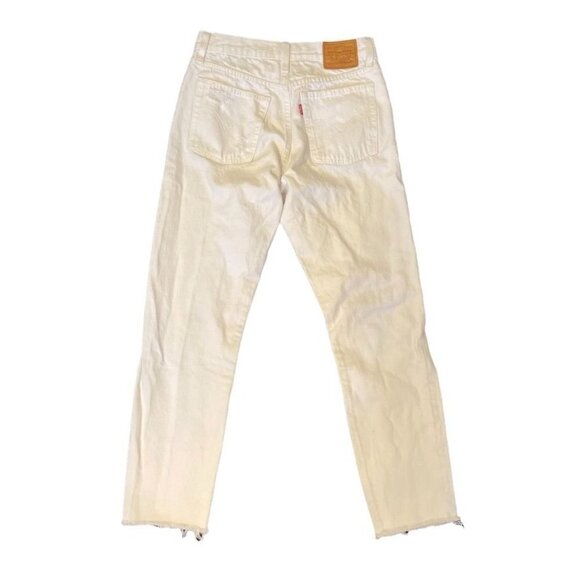 LEVI'S Premium Denim Wedgie White Distressed Ripped Jeans Size 26 - Picture 2 of 6